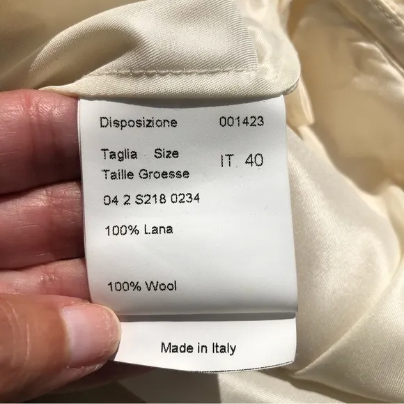 PIAZZA Sempione Italian Ivory Wool knee length woven skirt S