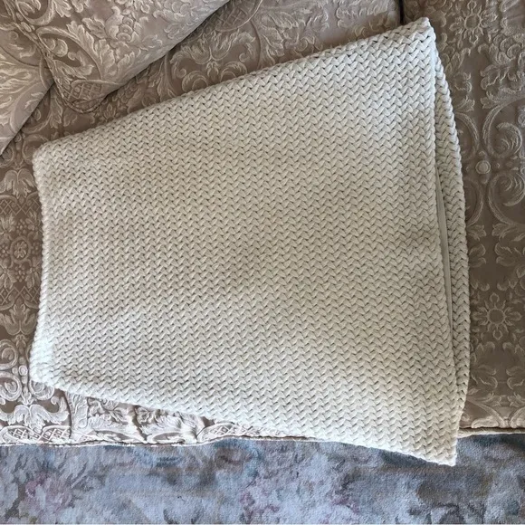 PIAZZA Sempione Italian Ivory Wool knee length woven skirt S