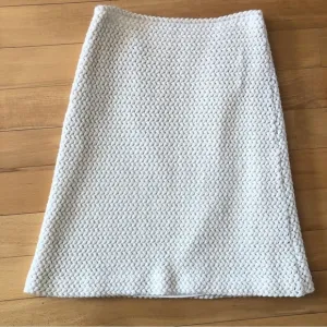 PIAZZA Sempione Italian Ivory Wool knee length woven skirt S