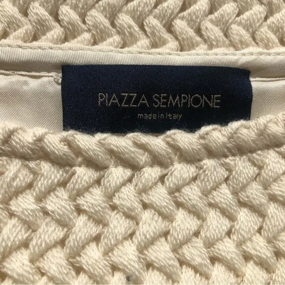 PIAZZA Sempione Italian Ivory Wool knee length woven skirt S