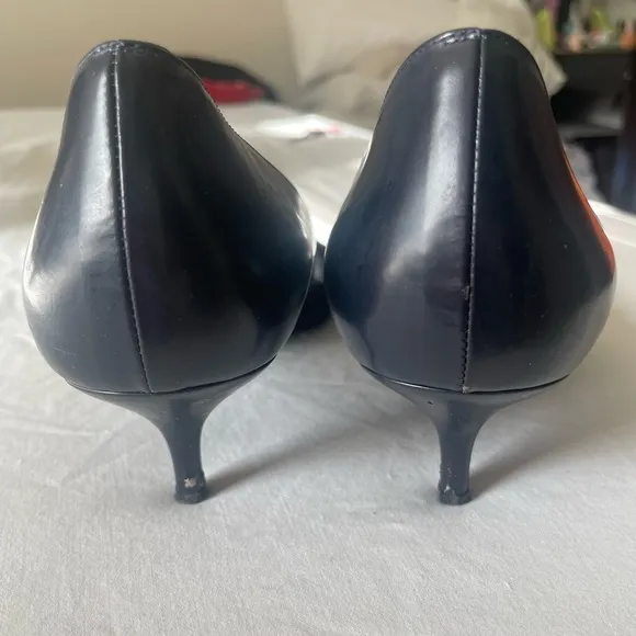Pierre Hardy Leather &amp; Suede Eye Applique Pumps With Kitten Heels …