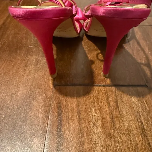 Pink Satin Kate Spade Slingback Heels