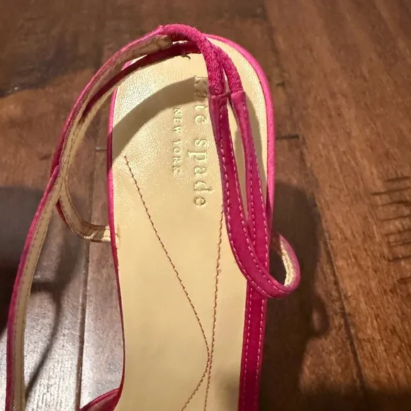 Pink Satin Kate Spade Slingback Heels