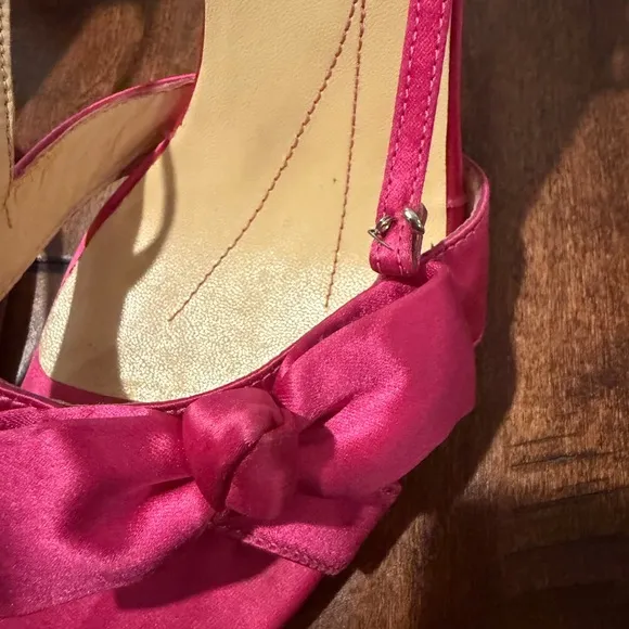 Pink Satin Kate Spade Slingback Heels