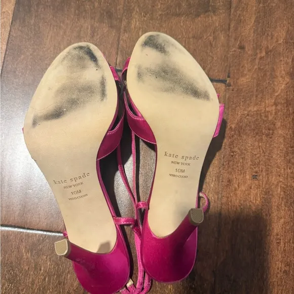 Pink Satin Kate Spade Slingback Heels