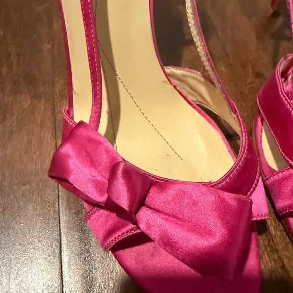 Pink Satin Kate Spade Slingback Heels