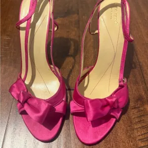 Pink Satin Kate Spade Slingback Heels