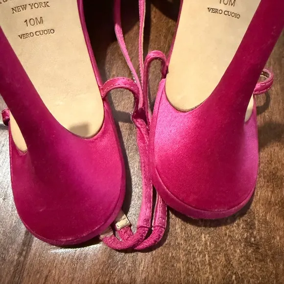 Pink Satin Kate Spade Slingback Heels