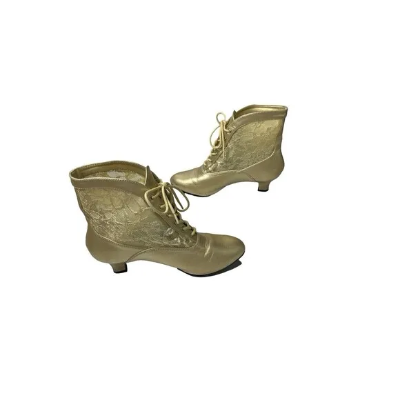 Pleaser Funtasma Lace Victorian Ankle Booties Kitten Heels Adult Women Dame sz 9