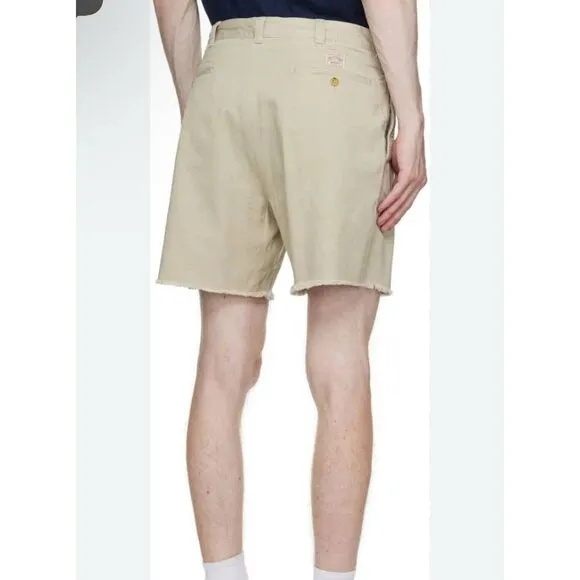 Polo Ralph Lauren Cutoff Frayed Edge Shorts Khaki The Burroughs Chino Size 40‎