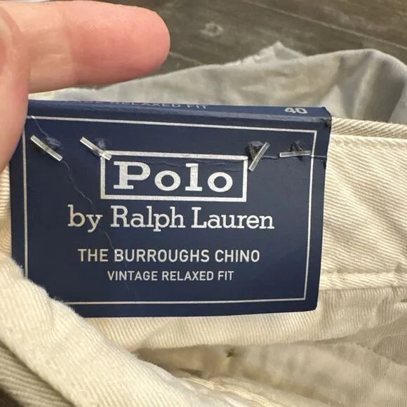Polo Ralph Lauren Cutoff Frayed Edge Shorts Khaki The Burroughs Chino Size 40‎