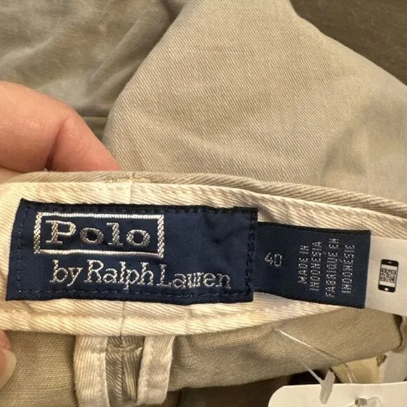 Polo Ralph Lauren Cutoff Frayed Edge Shorts Khaki The Burroughs Chino Size 40‎