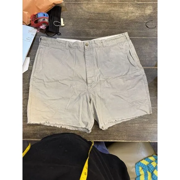 Polo Ralph Lauren Cutoff Frayed Edge Shorts Khaki The Burroughs Chino Size 40‎