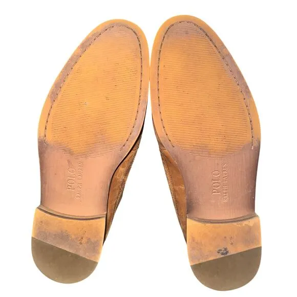 Polo Ralph Lauren Moseley Oxfords Men's Size 12 D Tan Leather Wingtip Dress Shoe