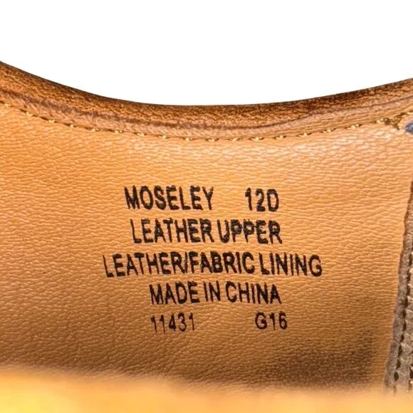 Polo Ralph Lauren Moseley Oxfords Men's Size 12 D Tan Leather Wingtip Dress Shoe