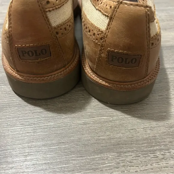 Polo Ralph Lauren Torrington Brown Leather Wingtip Loafers Oxfords