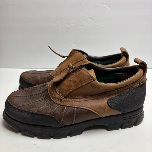 Polo Sport Ralph Lauren Kewzip Oxford Duck Boots Nubuck Leather Mens size 9.5 D