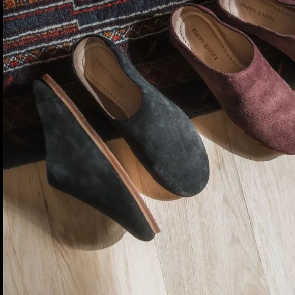 POPPY BARLEY LIKE NEW Cabin Shoe Mule Olive Green Slip-On Slipper Women's 9