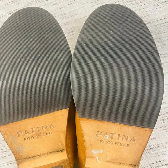 Portland Leather Goods Patina Dune Tan Slip On Mules Size 8/38 Minimalist