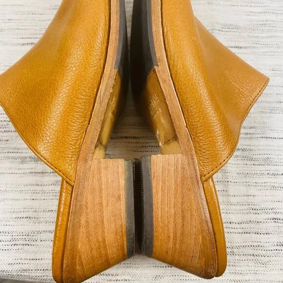 Portland Leather Goods Patina Dune Tan Slip On Mules Size 8/38 Minimalist