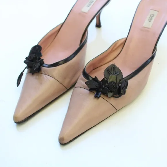 Prada kitten heel mules