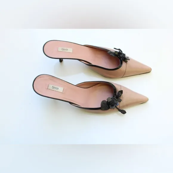 Prada kitten heel mules