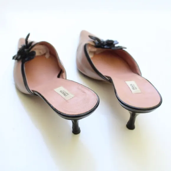 Prada kitten heel mules