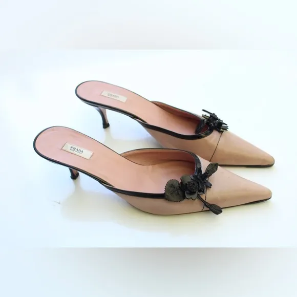 Prada kitten heel mules
