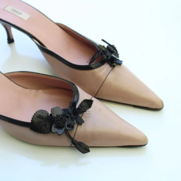 Prada kitten heel mules