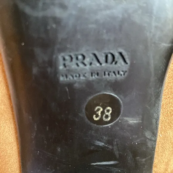 PRADA Kitten Heels Iconic Mod Buckle Square Toe size 38