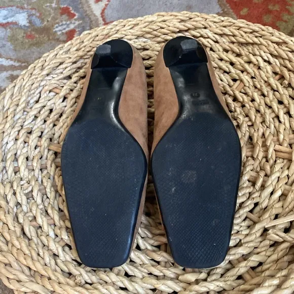 PRADA Kitten Heels Iconic Mod Buckle Square Toe size 38