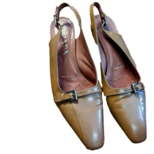 Prada sling back patent leather Kitten heels.