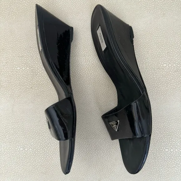 Prada Wedge Heel Mules
