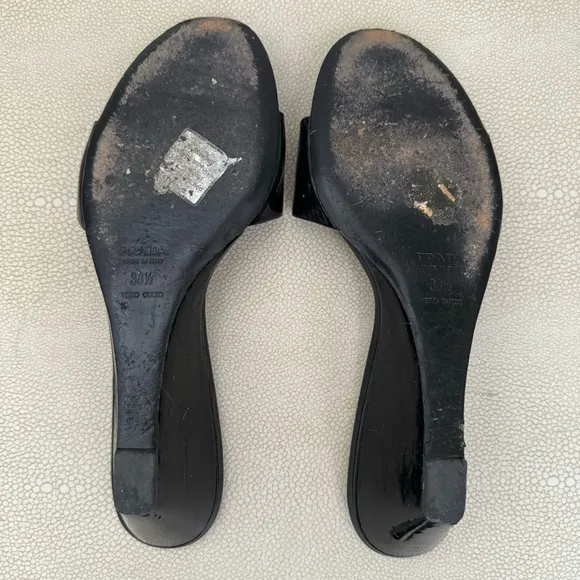 Prada Wedge Heel Mules