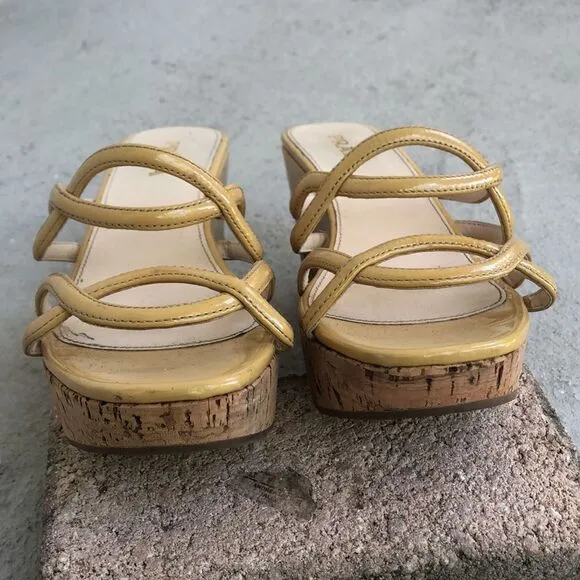 Prada Patent leather wedge mules