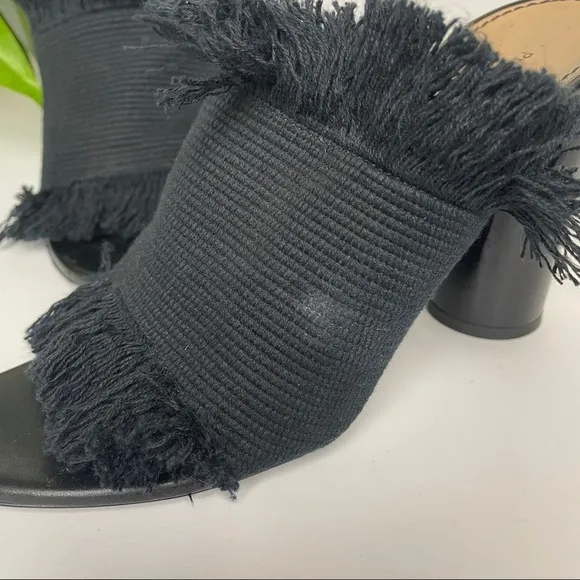Proenza Schouler Black Canvas Fringe Mules 37