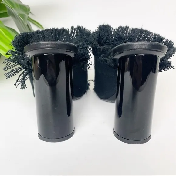 Proenza Schouler Black Canvas Fringe Mules 37