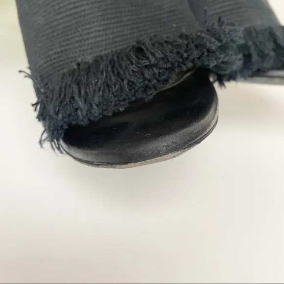 Proenza Schouler Black Canvas Fringe Mules 37