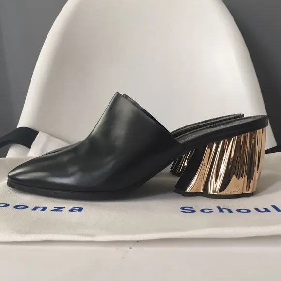 Proenza Schouler Metallic Heeled Mules