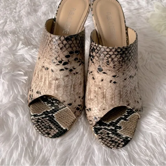 PUBLIC DESIRE CLEAR HEEL MULES