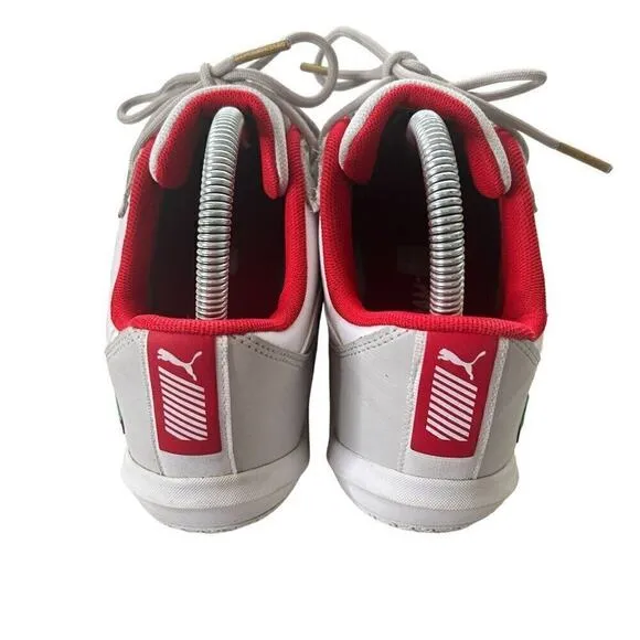 Puma Ferrari Men's R Cat Machine White Red Driving F1 Racing Shoes Size 8