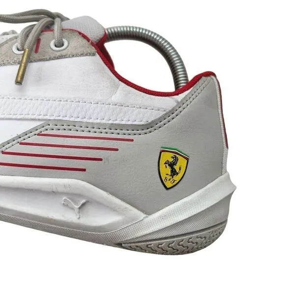 Puma Ferrari Men's R Cat Machine White Red Driving F1 Racing Shoes Size 8