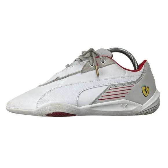 Puma Ferrari Men's R Cat Machine White Red Driving F1 Racing Shoes Size 8