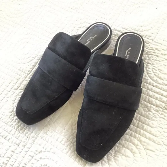 Rag &amp; Bone Aslen Suede Loafer Mules Size 37