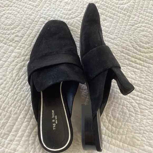 Rag &amp; Bone Aslen Suede Loafer Mules Size 37