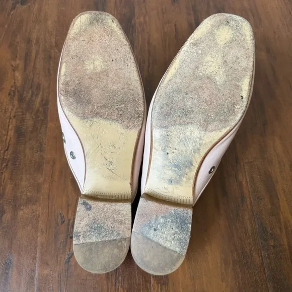 RAG &amp; BONE Luis Lambskin Leather Mules with Grommets in Nude Pink