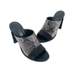 Rag &amp; Bone Tristan Snake-Print Mule Sandal, Asphalt