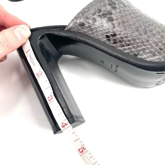 Rag &amp; Bone Tristan Snake-Print Mule Sandal, Asphalt