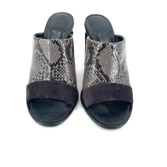 Rag &amp; Bone Tristan Snake-Print Mule Sandal, Asphalt