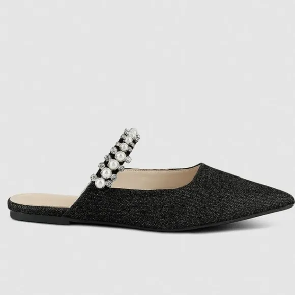 RAG &amp; CO Geode Pearl Embellished Slip On Mules ~ NWT